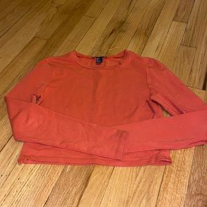 Orange long sleeve crop top